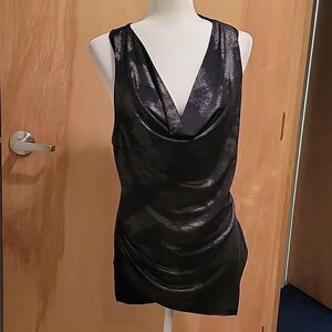 Karen Millen gold/ black cowl tank